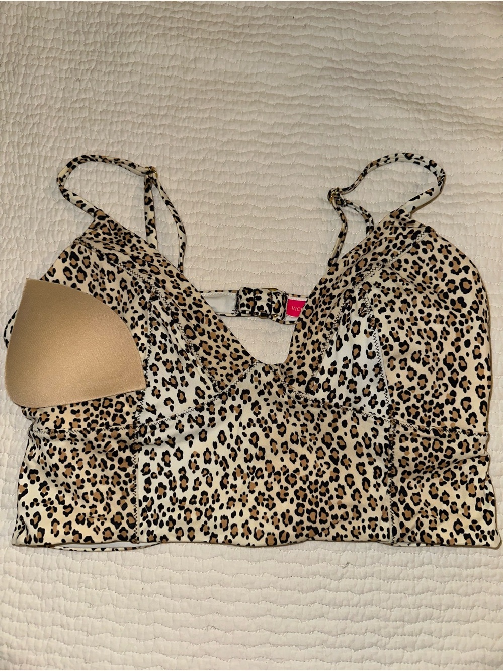 Victoria’s Secret Leopard Print Longline Bikini Top and Tie-Side Bottom - Picture 4 of 5